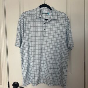 Roundtree & Yorke Men’s Green & Blue Check Performance Medium Shirt